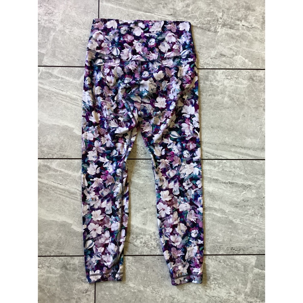 Lululemon Wunder Under High-Rise Tight 25 Secret Garden Floral Purple White 8